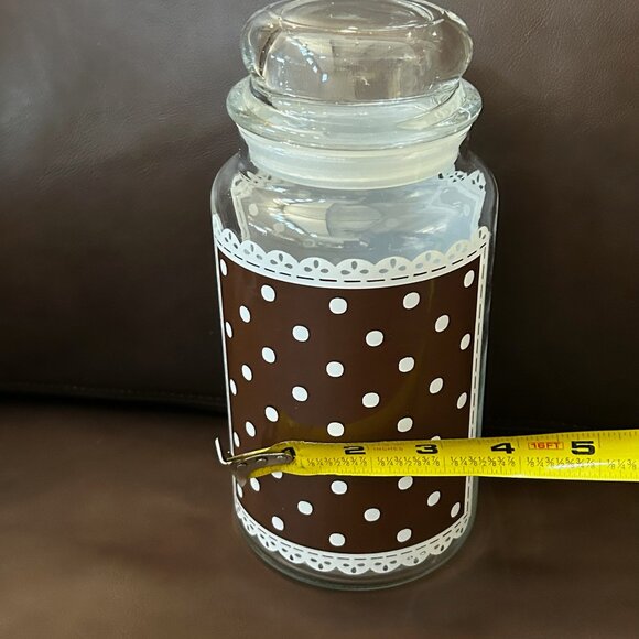 Vintage Anchor Hocking Glass Jars Containers Polka Dots & Lace Set of 3 - Picture 7 of 14